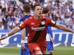 A pesar de una temporada de altibajos, ''Chicharito'' cerró la Bundesliga con las Aspirinas con alegría por un triunfo. TWITTER / @bayer04_es