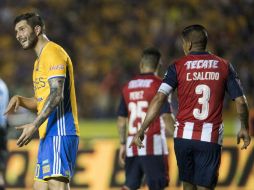 En los últimos minutos del partido Gignac anotó los dos goles para Tigres. MEXSPORT / J. Martinez