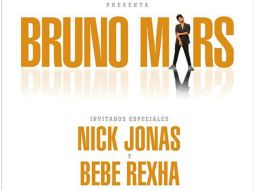 Los carteles señalan que los invitados especiales de Mars serán Nick Jonas y Bebe Rexha. FACEBOOK / Ocesa