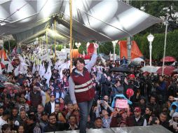 Delfina Gómez en su evento de cierre de campaña se declaró lista para gobernar con el apoyo de la ciudadanía participativa. NTX / G. Durán