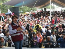 Mitin de Delfina Gómez en Chicoloapan. Además del Estado de México, este domingo hay elecciones en Coahuila, Nayarit y Veracruz. EFE / Morena