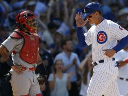 Anthony Rizzo anotó la carrera del triunfo. AP / N. Huh