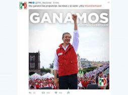 Del Mazo aseguró que, según las encuestas en su poder, el PRI ha sido el triunfador. TWITTER / @PRI_Nacional