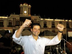 Antonio Echevarría celebra el triunfo en la capital nayarita. EFE / U. Ruiz