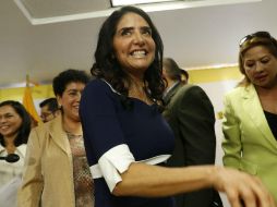 Alejandra Barrales, presidenta nacional del PRD, dio hoy una conferencia de prensa con motivo de las elecciones del pasado domingo. SUN / L. Cortés