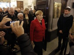 Este jueves, Merkel acude a la sinagoga de la Congregación Israelita en Buenos Aires. AP / V. Caivano