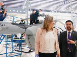 Margarita Zavala estuvo de visita en la Universidad Aeronáutica de Querétaro este jueves. TWITTER / @Mzavalagc