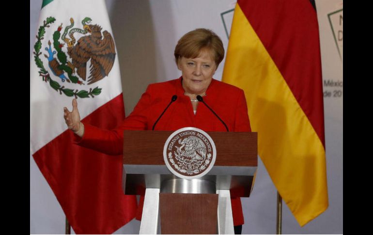 Merkel participó en un panel interactivo titulado  Alemania y México: socios en el camino hacia la industria 4.0. SUN / L. Cortés