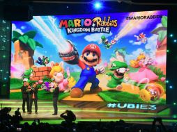 'Mario + Rabbids Kingdom Battle' fue presentado por Shigeru Miyamoto, padre de Mario. AFP / F. J. Brown