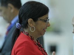 La canciller, Delcy Rodríguez, pide ante la Asamblea General de la OEA ''derogar de inmediato'' las acciones de EU contra su país. EFE / M. Guzmán