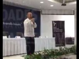 Calderón ofrecía una conferencia en la Universidad del Caribe. TWITTER / @VoceroEdoMx