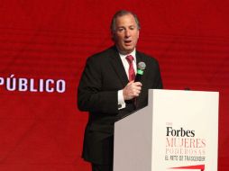 Antonio Meade habló en el Foro Forbes 'Mujeres poderosas. El reto de trascender'. NTX / G. Durán