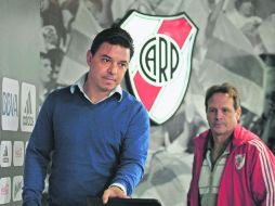 Marcelo Gallardo, DT del River Plate, en la rueda de prensa en la que dio la cara por el escándalo de dopaje de al menos dos jugadores. AFP /