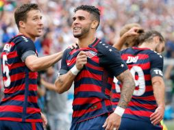 Dom Dwyer (C) celebra el primer tanto de Estados Unidos. AFP / J. Rogash