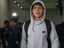 H. Lozano durante su llegada a la Ciudad de México después de su participación en la Copa Confederaciones. MEXSPORT / J. Ramirez