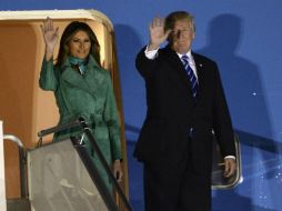 Trump llegó acompañado por su esposa Melania, su hija Ivanka y su yerno Jared Kushner. AP / A. Keplicz