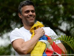 Leopoldo López envió un mensaje a sus seguidores asegurando que seguirá en 'lucha' por 'la libertad'. AFP / F. Parra