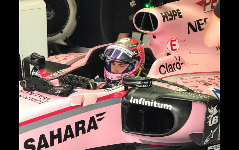 ''Ya tengo ganas de sentir la experiencia de afrontar las curvas de alta velocidad de Silverstone'', dijo el conductor tapatío. TWITTER / @ForceIndiaF1