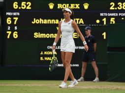 Konta se convirtió en la primera británica en lograr las semifinales de Wimbledon desde Virginia Wade en 1978. AFP / G. Kirk