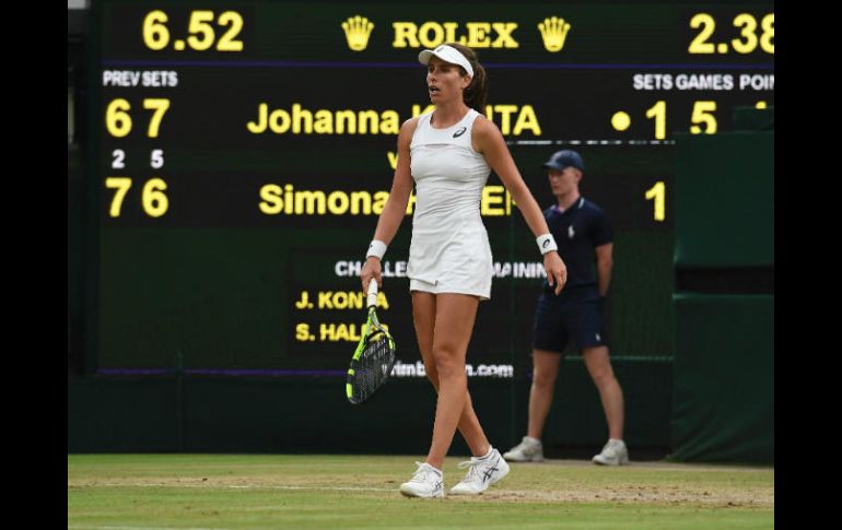 Konta se convirtió en la primera británica en lograr las semifinales de Wimbledon desde Virginia Wade en 1978. AFP / G. Kirk