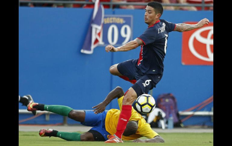 Acción del partido entre Costa Rica y Guyana Francesa celebrado este viernes. EFE / L. W. Smith