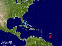 La tormenta tropical 'Don' se encuentra al este de la islas caribeñas de Barlovento. ESPECIAL / http://www.nhc.noaa.gov