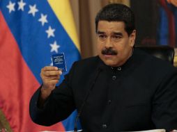 Fotografía cedida por prensa de Miraflores del presidente de Venezuela, Nicolás Maduro, quien habla durante un acto de gobierno. EFE / Cortesía Prensa Miraflores