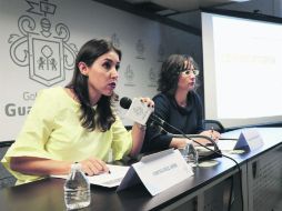 Anuncio. Ximena Ruíz Uribe y Susana Chávez Brandon durante la presentación de las nuevas convocatorias. ESPECIAL / CULTURA GUADALAJARA