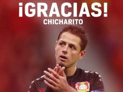 Imagen con la que el Bayer Leverkusen despide a 'Chicharito' de sus filas. TWITTER / @bayer04_es