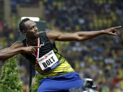 Bolt se prepara para su última prueba de 100 metros, en el Mundial de Atletismo que se llevará a cabo en Londres el próximo agosto. EFE / S. Nogier