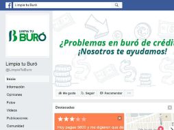 Las páginas apócrifas indican que con el amparo de la Ley Federal de Protección de Datos Personales borran los datos en un día. FACEBOOK / Limpia tu Buró