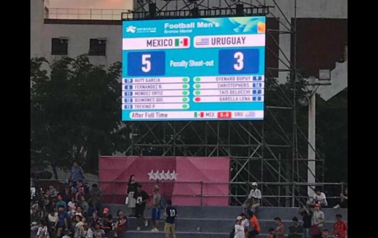 El juego por el tercer lugar entre México y Uruguay terminó con empate en tiempo reglamentario; la tanda de penales definió al ganador. TWITTER / @CONADE