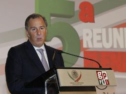 José Antonio Meade participó hoy en la quinta reunión plenaria del PRI en la Cámara de Diputados. NTX / J. Lira