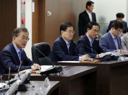 El presidente de Corea del Sur, Moon Jae-in, encabeza una reunión de emergencia luego de la prueba nuclear. EFE / OFICINA PRESIDENCIAL DE COREA DEL SUR