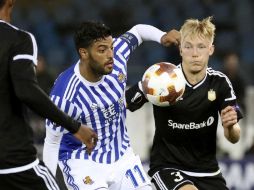 Vela y la Real Sociedad recibirán al Real Madrid en partido de Liga el próximo domingo. EFE / J. Etxezarreta