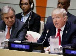 Este lunes a su llegada a la ONU, Trump señala que habrá que esperar para ver qué ocurre con Corea del Norte. EFE / J. Lane