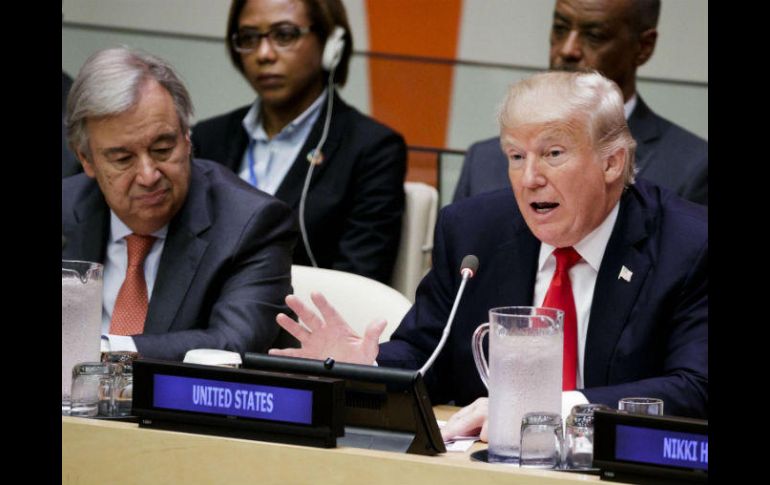 Este lunes a su llegada a la ONU, Trump señala que habrá que esperar para ver qué ocurre con Corea del Norte. EFE / J. Lane