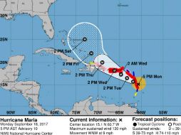 ‘María’ se encuentra sobre las Islas de Sotavento. EFE / CNH