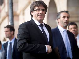 Carles Puigdemont firmó la declaración de independencia catalana, pero la dejó en suspenso unas semanas para iniciar un diálogo. NTX/A. Salamé