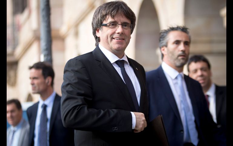 Carles Puigdemont firmó la declaración de independencia catalana, pero la dejó en suspenso unas semanas para iniciar un diálogo. NTX/A. Salamé