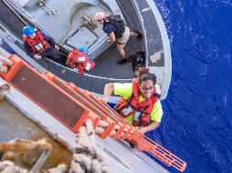 El USS Ashland recogió a Appel y a Tasha Fuiava (foto) luego que una embarcación pesquera taiwanesa vio su velero. AP / U.S. Navy