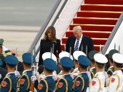 Una guardia de honor del Ejército de Liberación Popular recibió a la pareja presidencial. EFE/T. Peter