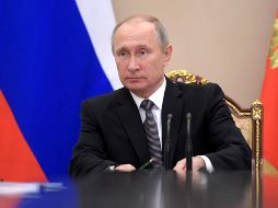 Russian President Vladimir Putin attends a meeting of his Security Co - Russian President Vladimir Putin attends a meeting of his Security Council in Moscow, Russia, Wednesday, Nov. 8, 2017. The meeting is focused on preparations for Putin