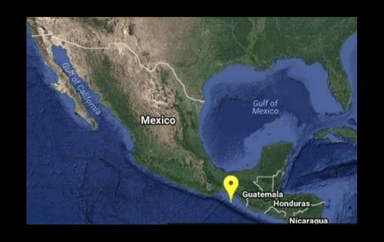 El Sismológico reportó que el epicentro se ubica a 194 kilómetros al suroeste de Mapastepec. ESPECIAL