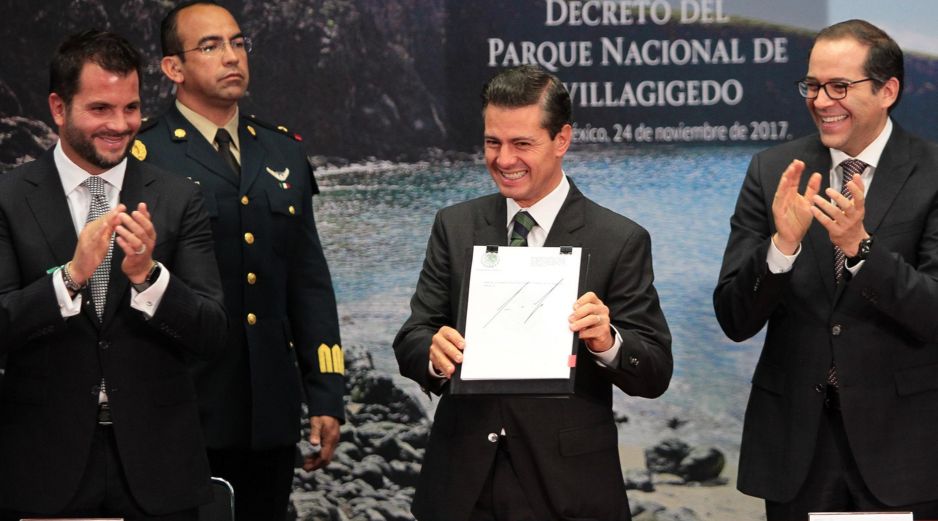Este viernes el Presidente Enrique Peña Nieto firmó el decreto de Parque Nacional Revillagigedo. NTX / I. Hernández