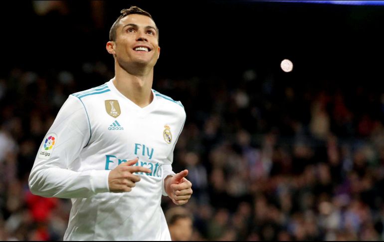 Cristiano Ronaldo sonrió, evidenciando el extraño momento goleador que vive en Liga, con solo dos tantos en 13 partidos. EFE /