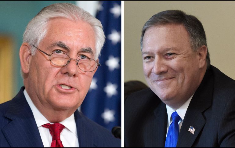 Medios locales aseguran que el secretario de Estado podría ser sustituido por, Mike Pompeo (derecha), titular de la CIA. EFE/M. Reynolds/O. Douli