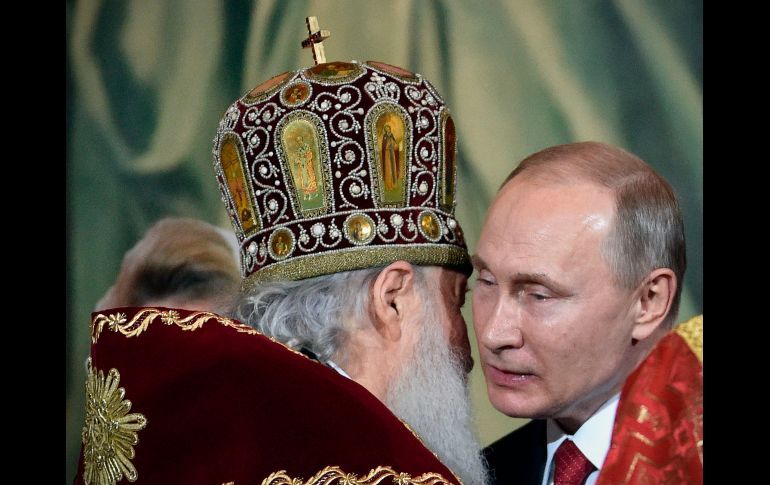 El presidente ruso Vladimir Putin también participa de las celebraciones en Moscú, al ser la Iglesia Ortodoxa Rusa uno de los principales cultos en el país oriental. AFP / A. NEMENOV