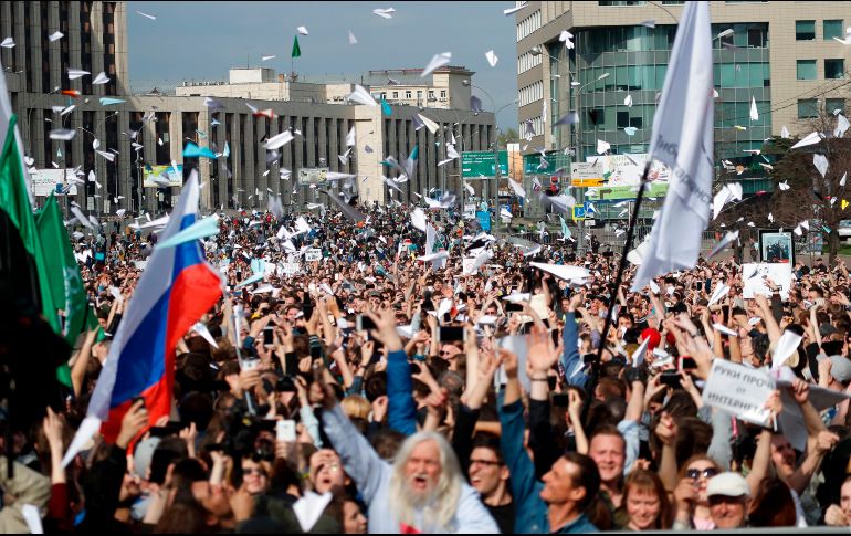 A la manifestación acudieron muchos opositores al Kremlin y al presidente ruso, Vladímir Putin. AP / P. Golovkin