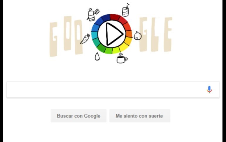 En su página principal, Google muestra a un científico y un pequeño juego para descubrir el nivel de acidez de productos. ESPECIAL / GOOGLE